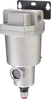 SMC AMG350C-N04BC Water Separator, N.C. Auto Drain, 1,500 L/min, 1/2" NPT, Mounting Bracket