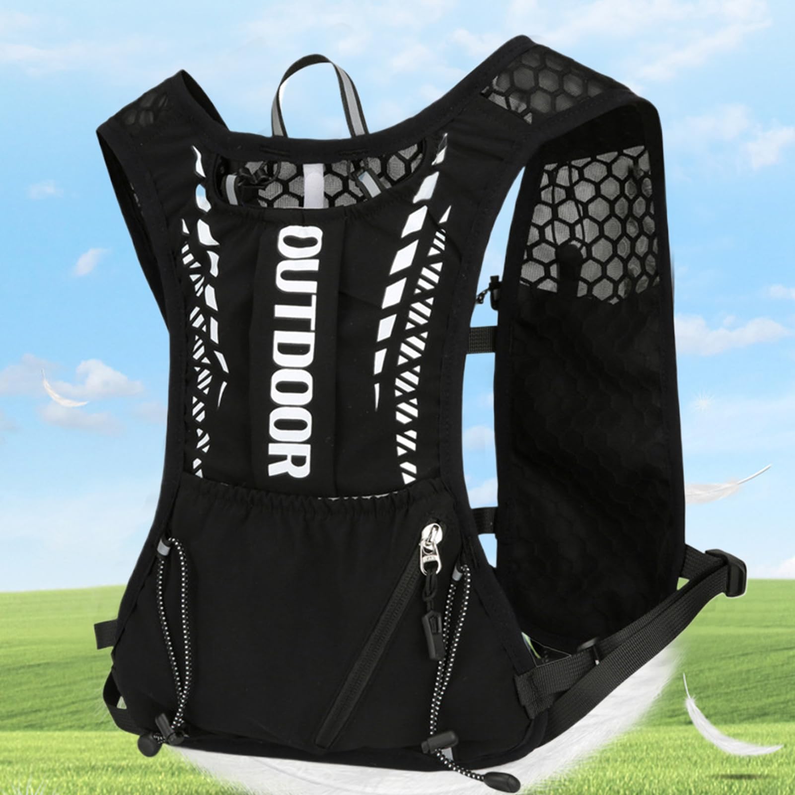Gilet de course, gilet d'hydratation, Gilet de course d'hydratation, Réflexion, réglable, équipement sportif pour l'entraînement au gymnase Jogging Randonnée à pied de la randonnée