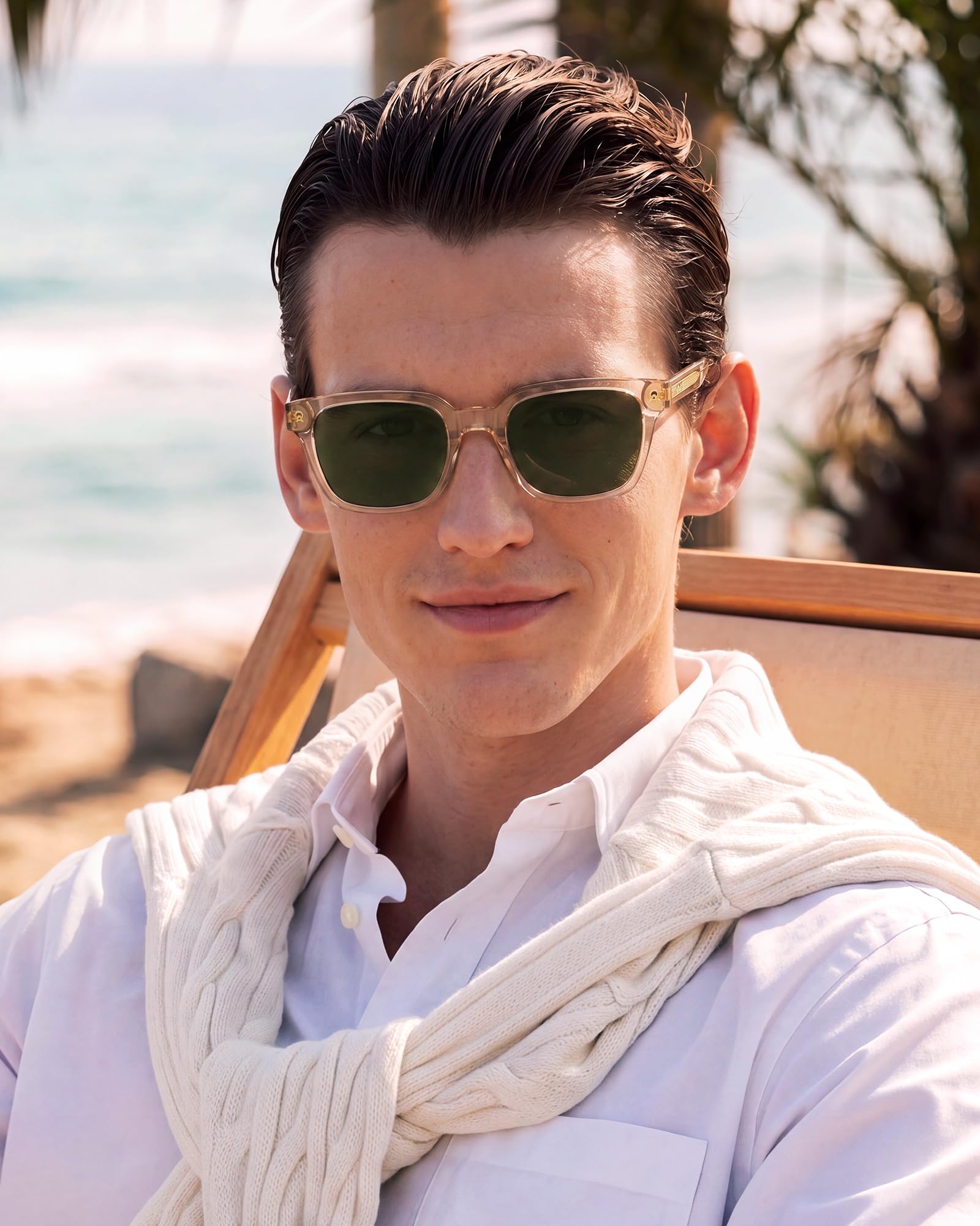 CARFIA Retro Herren Sonnenbrille Rechteckig Polarisiert UV-Schutz Acetat CA6232