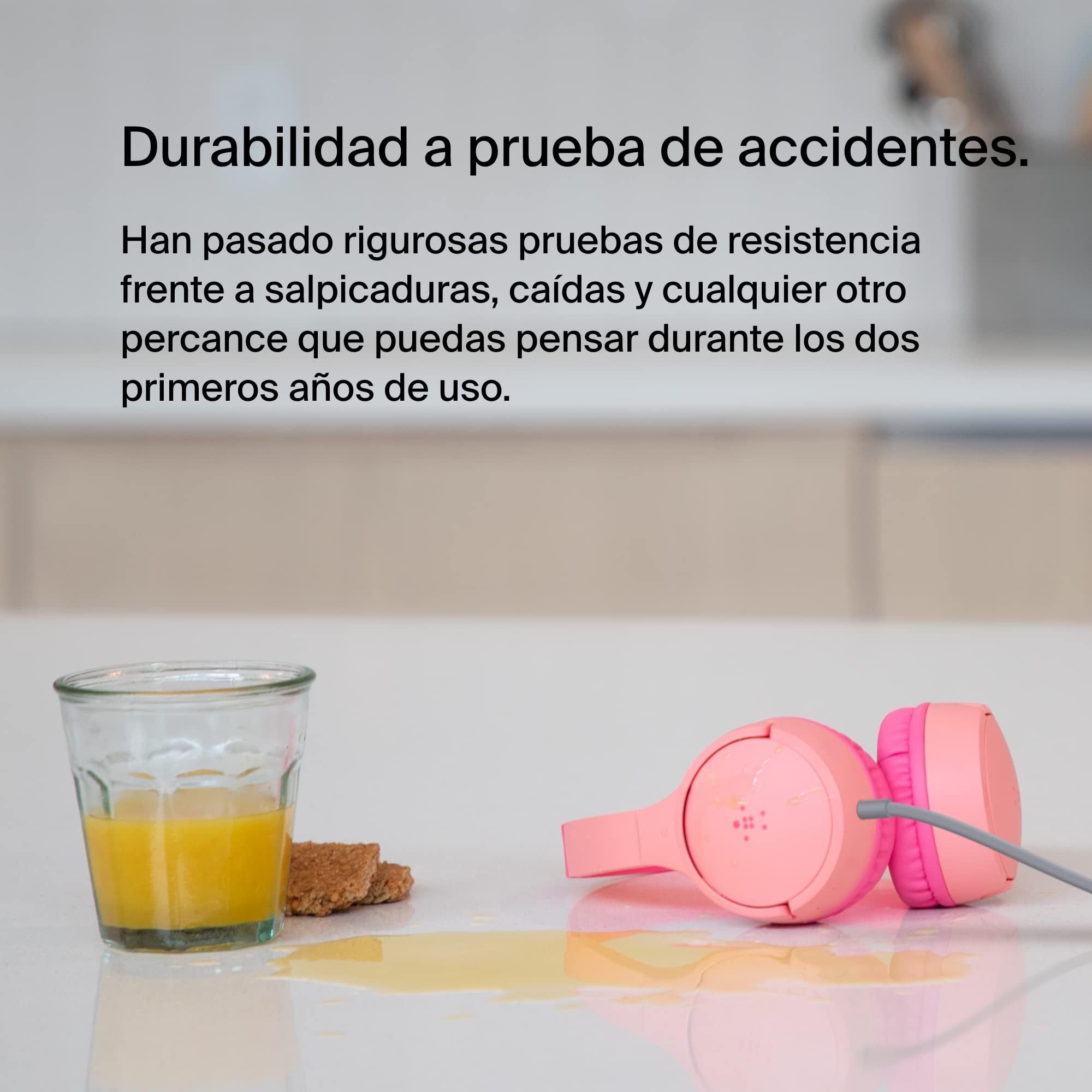 Belkin Auriculares supraaurales SoundForm Mini para niños, Cascos externos con micrófono, enseñanza Virtual, Colegio, Viajar, Jugar, para Dispositivos compatibles con Puerto de 3,5 mm, Rosa