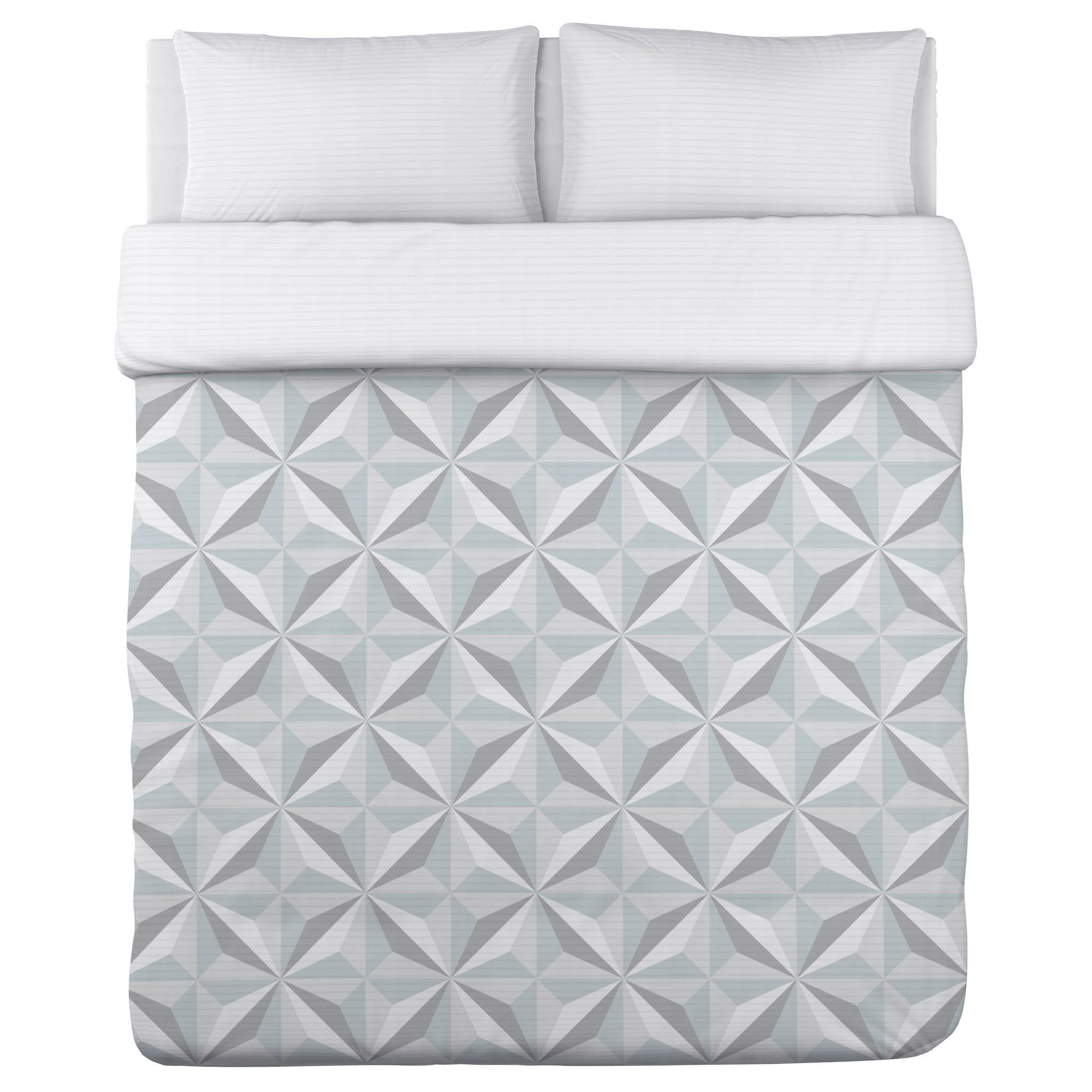 GlobalNiche® Bentin Home Deco Shultz Geometric Lightweight Duvet Cover, Twin, Gray/Blue