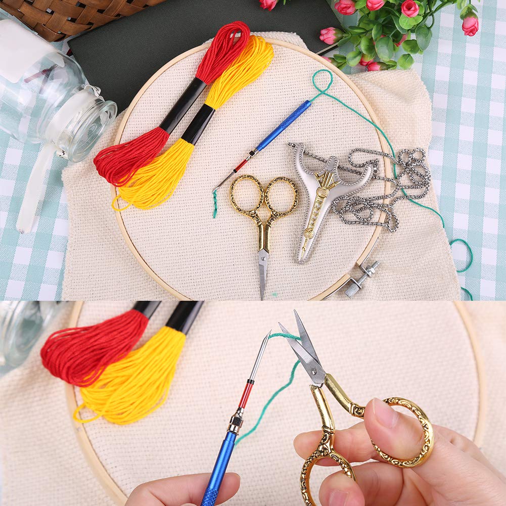 Tijeras de bordado, exquisitas tijeras retro para costura, bordados de acero inoxidable, kit de costura DIY para costura, corte, obra de arte, bordado, costura