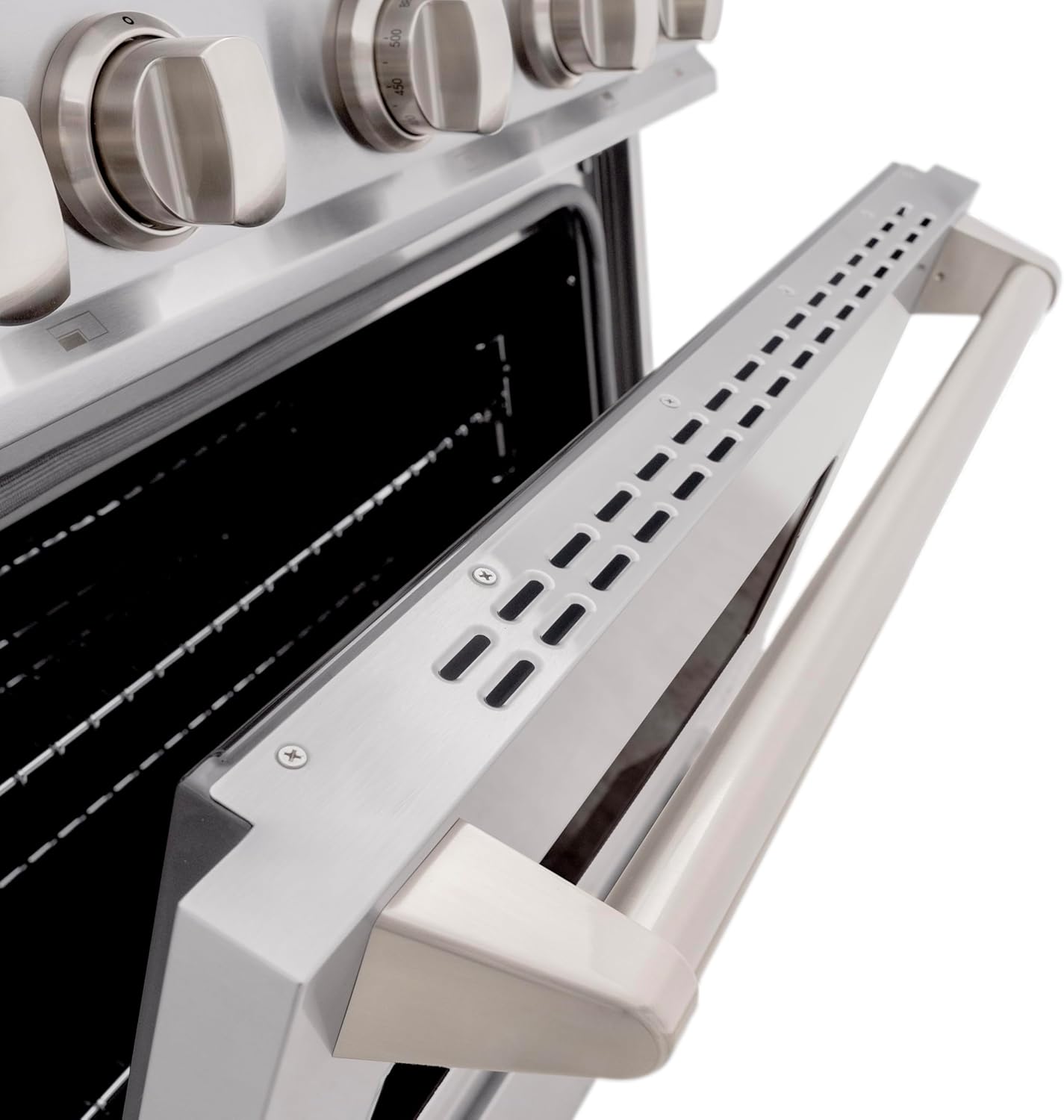 ZLINE 30 in. 4.2 cu. ft. Classic Dual Fuel Range with Gas Cooktop and Electric Convection Oven in Stainless Steel with 4 Brass Burners (CDR-BR-30)