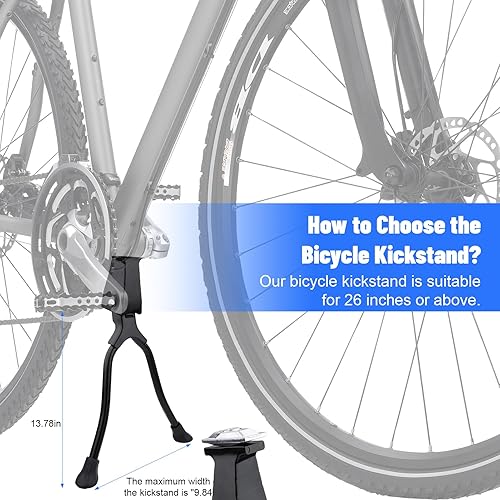 Miniatura 2 de Soporte de bicicleta de doble pierna de montaje central, ajuste práctico para bicicletas de montaña de 26 pulgadas y bicicletas de montaña con