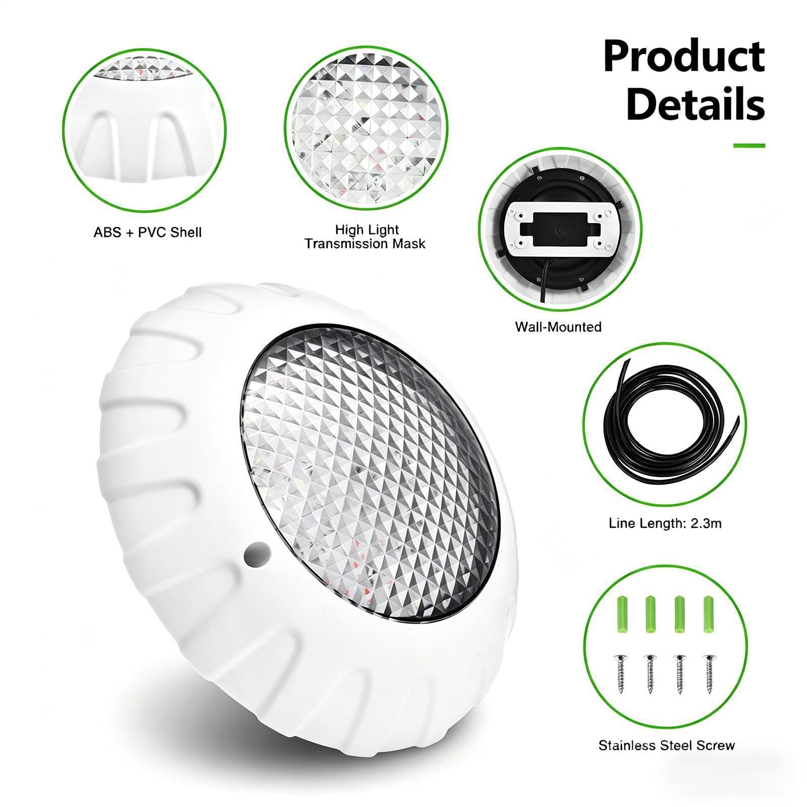 LED Subacquee per Laghetto IP68 Impermeabile 12V AC 38W RGB con Telecomando