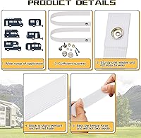 Vista 4 de 2 correas para puerta de caravana con 4 broches de botón de 18 pulgadas, correa de puerta corrediza para cámper RV con correa de escalera de barco a