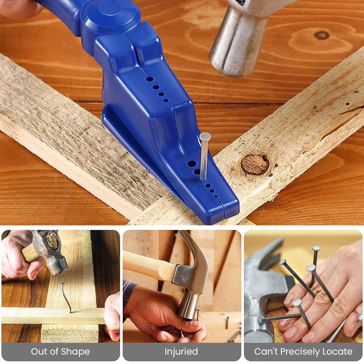 Serplex® 2Pcs Nail Holder for Hammering Plastic Multi Nail Holder Plier Finger Guard Nail Holder Universal Nail Holder for Multi Sized Nails - Image 6 thumbnail