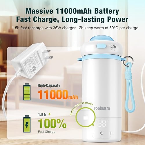 Miniatura 3 de Calentador de biberones portátil para bebé en movimiento, calentamiento 100% más rápido y control preciso de temperatura, diseño a prueba de fugas,