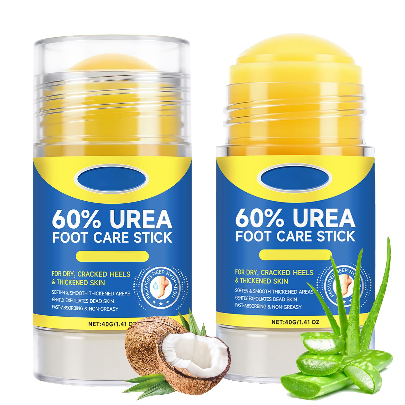 Urea Creme 60 Prozent Urea Fusscreme - Feuchtigkeitsspendend Fusscreme Sehr Trockene Füsse - Schrundensalbe Füße für Trockene, Rissige Fersen, Anti Hornhaut - Reparatur Fusspflege 2 Stück Foot Cream
