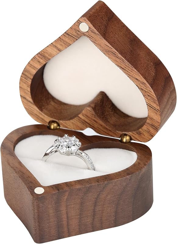 LETURE Caja de regalo de madera con forma de corazón con ranura única, 2 ranuras, joyero de madera vintage personalizado para propuesta, compromiso, ceremonia de boda, aniversario (blanco-1 ranura)