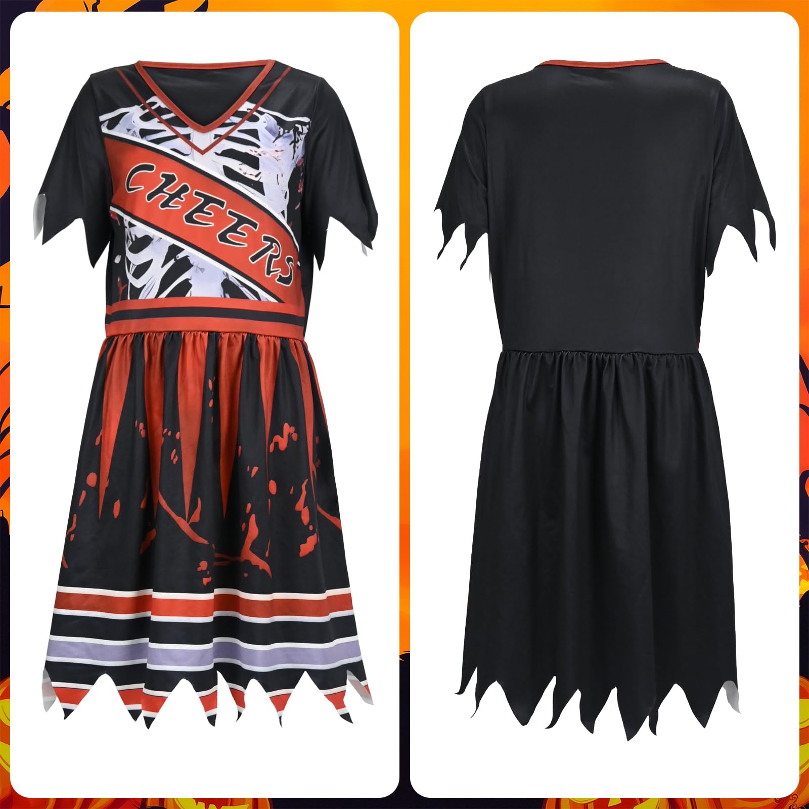 Children's Cheerleading Costume, Children's Halloween Costume, Girls' Halloween Cheerleading Costumes, Including Stockings - Image 4