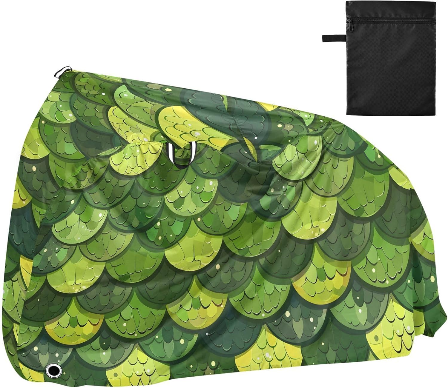 ALAZA Green Mermaid Scales Bike Cover Waterproof Outdoor Ebike Bicycle Covers Tarp Protection for 1/2 Bikes, Sun UV Dust Wind Proof