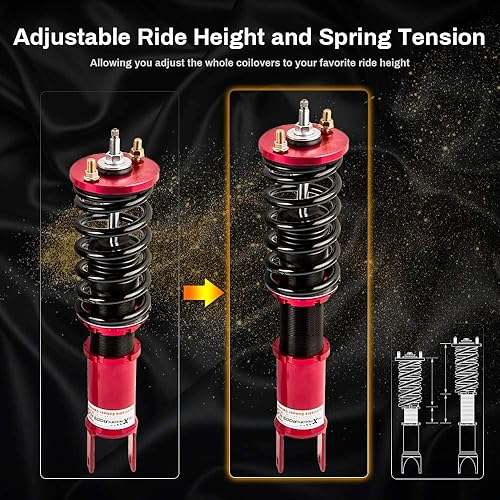 Miniatura 2 de maXpeedingrods Coilover para Honda Civic 1988-2000, para Honda CRX 1988-1991, para Del Sol 1992-1995, para Acura Integra 1990-2001, 24 niveles