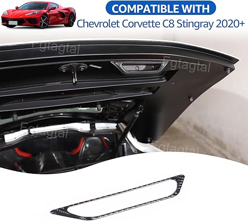 Miniatura 5 de Adhesivo de fibra de carbono real para marco de manija del motor, compatible con Chevrolet Corvette C8 2020-2023, accesorios de decoración para