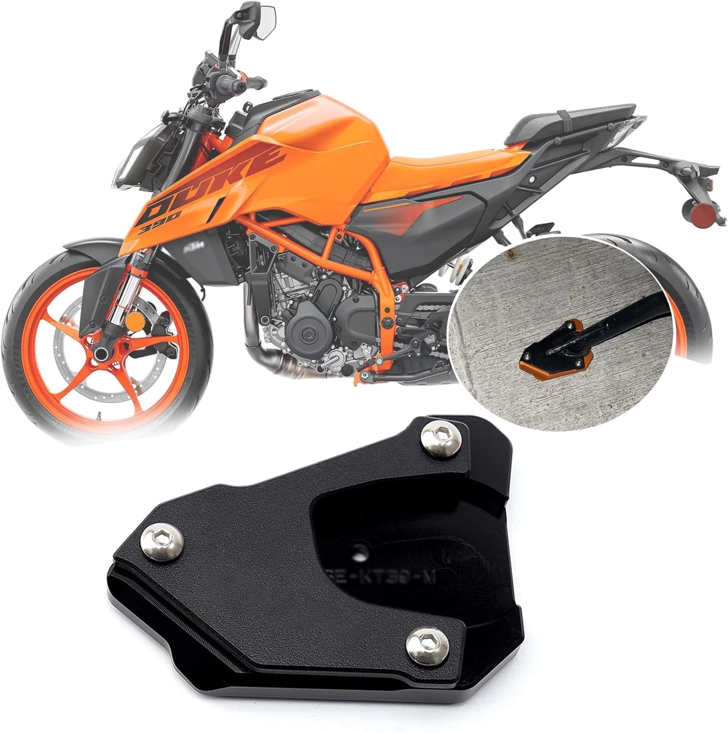 FOR Duke390 390 Duke 2024 Motorcycle Side Stand Magnifier Kickstand Expanding Foot Shelf duke390 Black