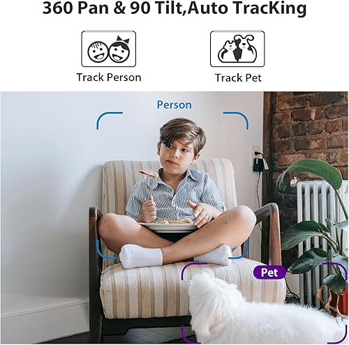Miniatura 2 de Cámara de seguridad para interiores 2K, cámara WiFi de 2.4 GHz con aplicación de teléfono, cámara inteligente para el hogar con detección de