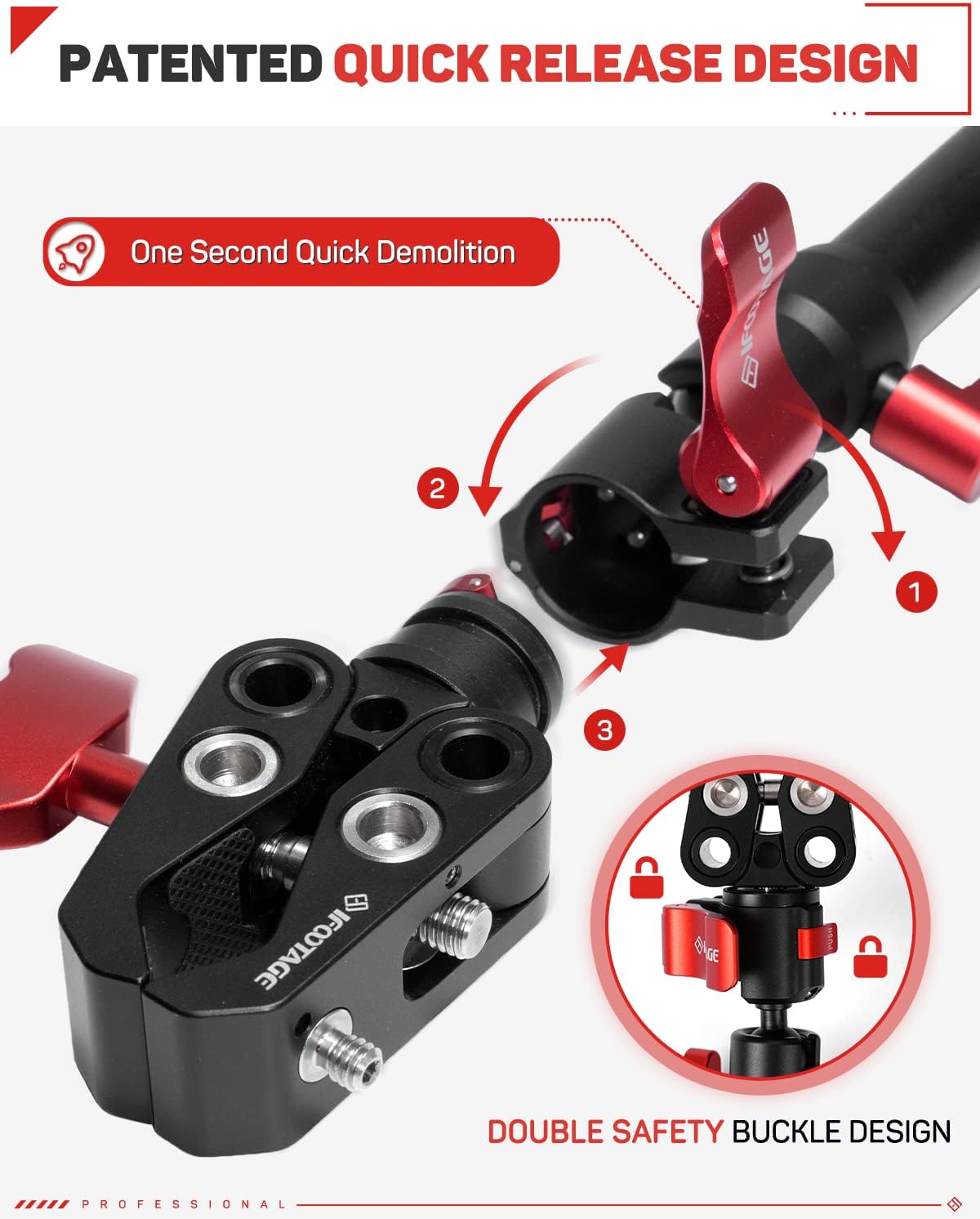 Buy IFOOTAGE 32 Camera Support Arm, Spider Crab Telescoping Support Rod