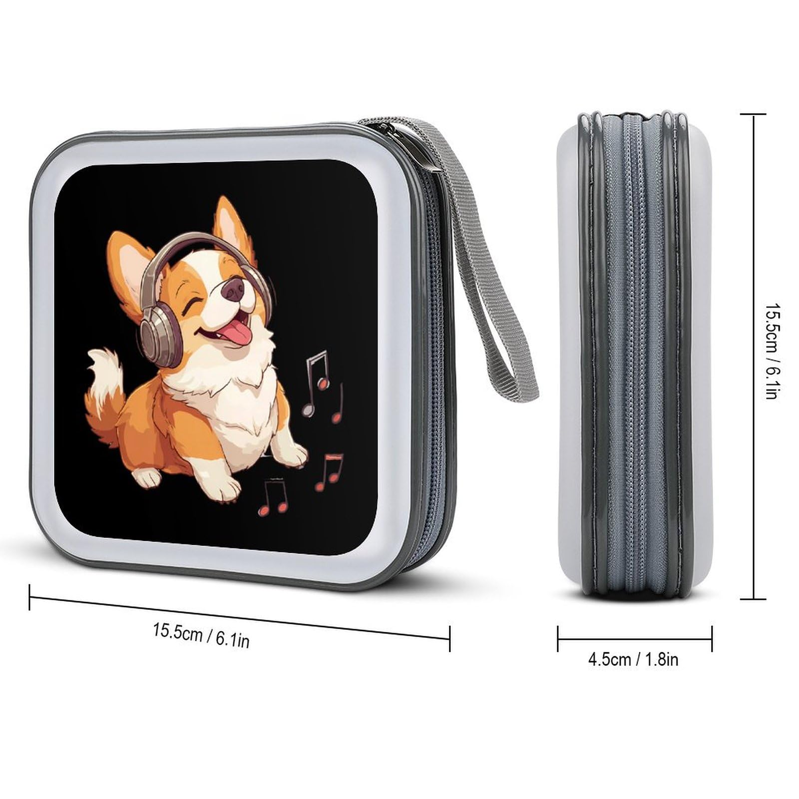 Music Corigi Dog CD Case Portable DVD Holder Storage Organizer for Home Travel