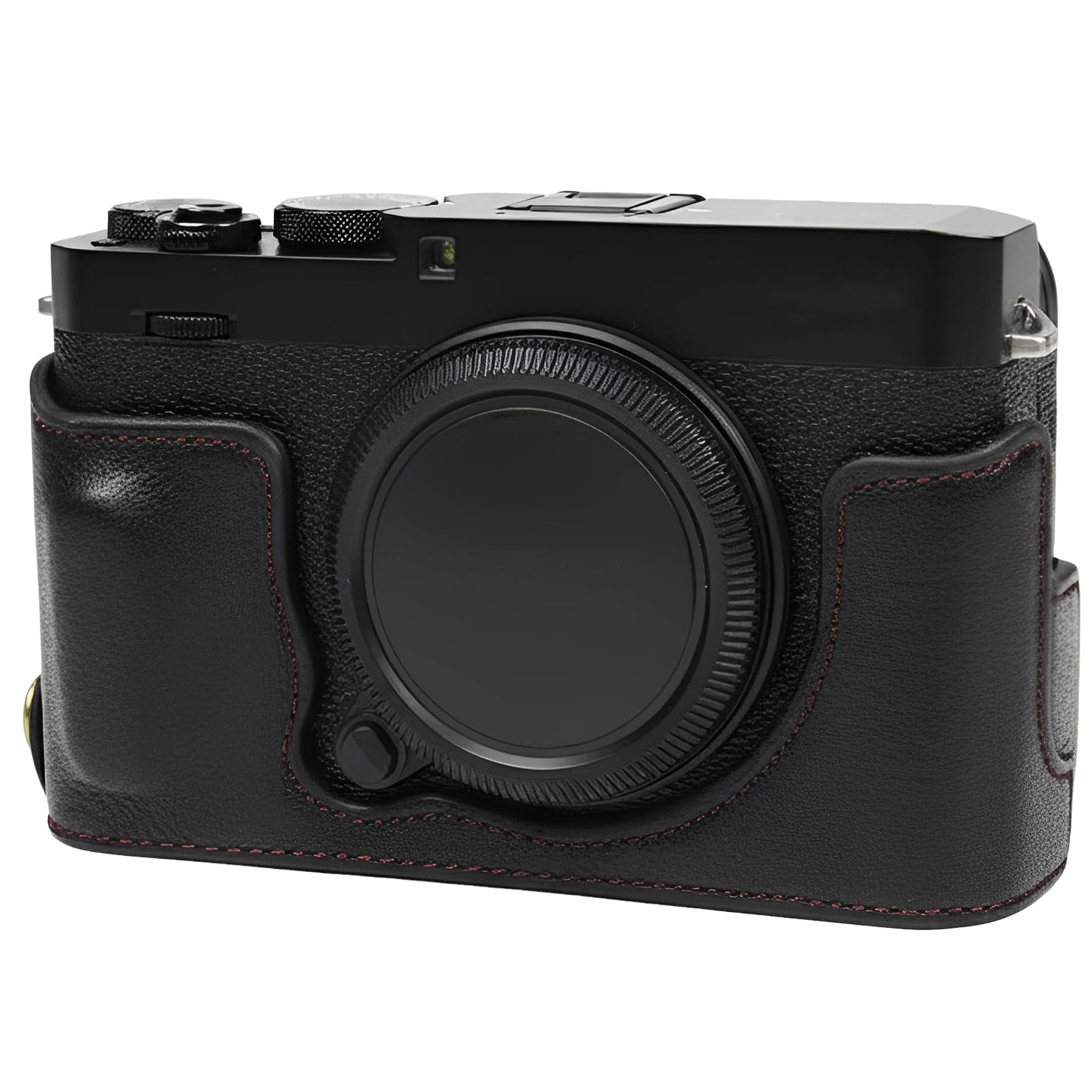 Kameratasche mit Ledersockel, Fotografie-Schutzhülle ist kompatibel mit Fuji X-E4, Leder-Schutzhülle, Halbschale, Advanced Edition, rutschfester Griff, Retro-Design (schwarz)