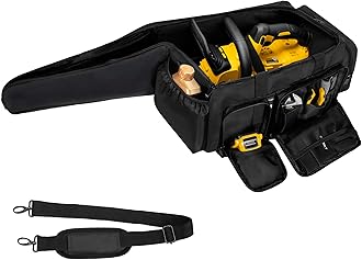 OUUTMEE Chainsaw Carrying Case, Waterproof Foldable Chainsaw Storage Bag Compatible with EGO, Dewalt, Greenworks 14 & 16 & 18 Inch Cordless Power Chainsaw & Accessories