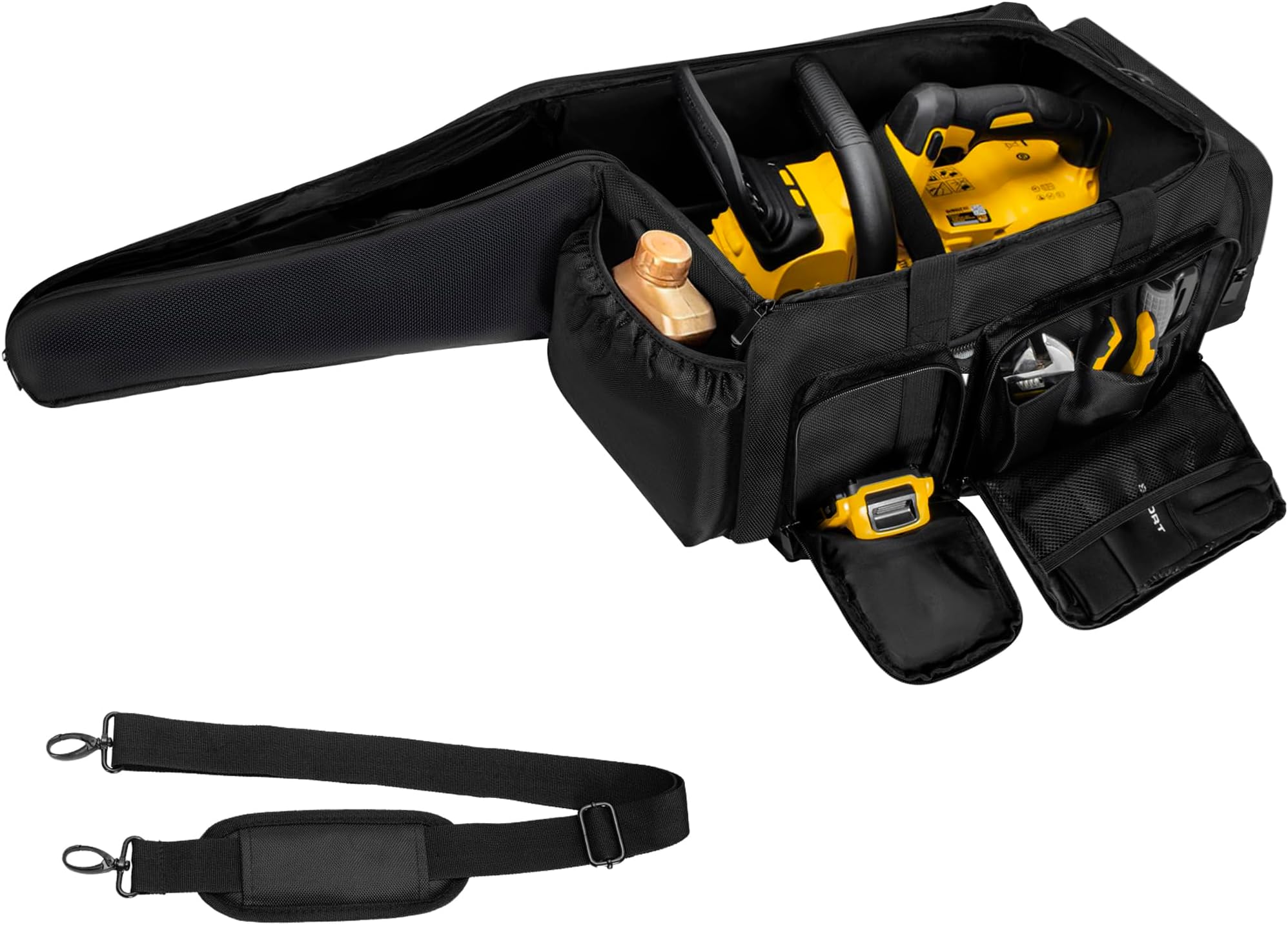 Chainsaw Carrying Case, Waterproof Foldable Chainsaw Storage Bag Compatible with EGO, Dewalt, Greenworks 14 & 16 & 18 Inch Cordless Power Chainsaw & Accessories