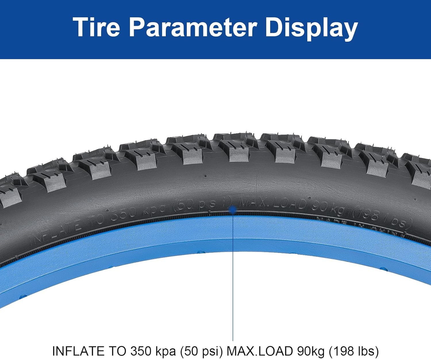 26x2.0 (50-559) Bike Tire 26 inch Bicycle tire Suitable for 26x1.95 26 x 2.0 26x2.10 Off Road/Mountain Folding Replacement Bike Tire (Single)