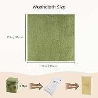 Vista 148 de SEMAXE Juego de 12 toallas de 100% algodón, 13 × 13 pulgadas, toallas suaves amarillas para la cara – súper absorbentes y de secado rápido, paño