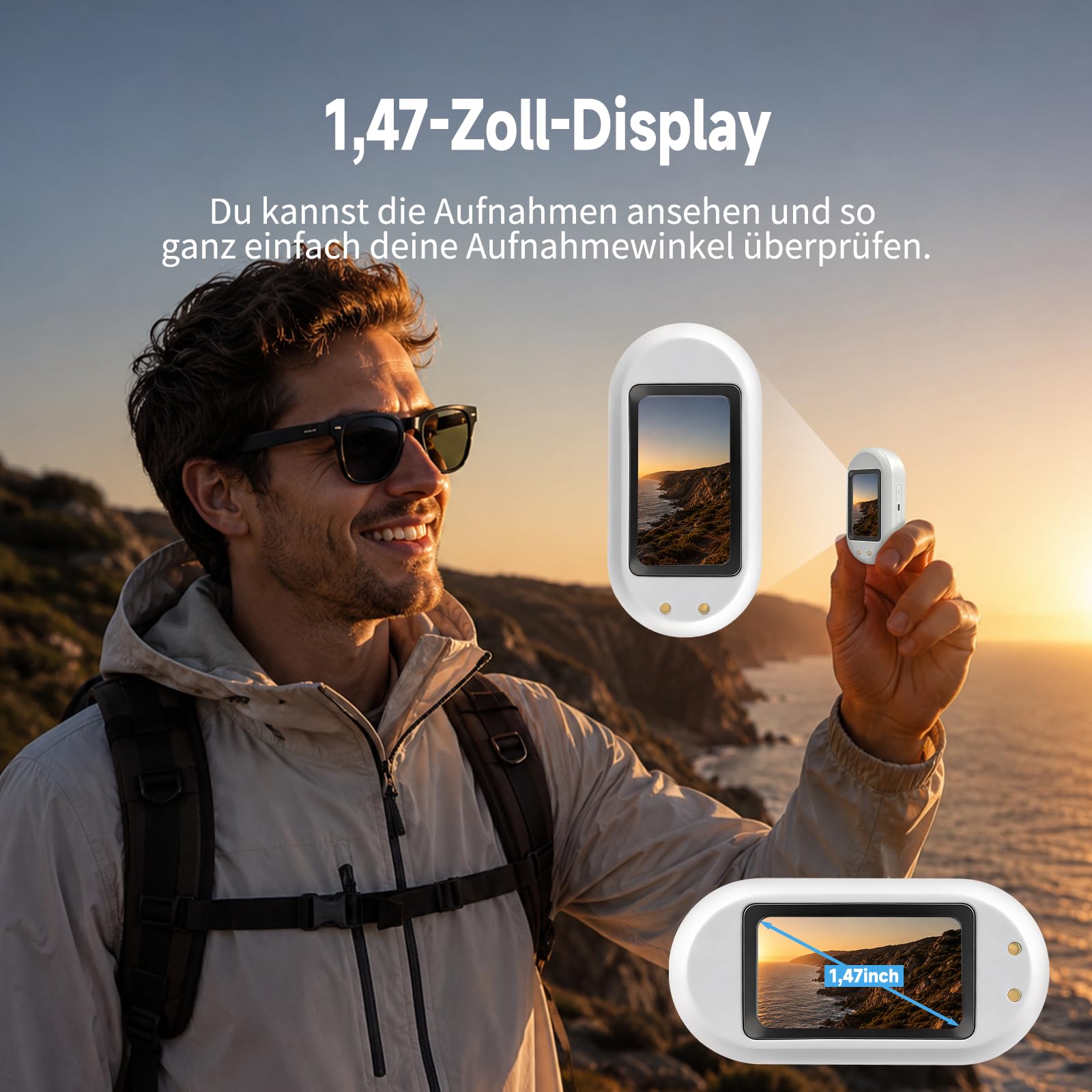 1080P Mini Action Cam Bodycam mit 32GB Karte POV Kamera für Radfahren Reisen Outdoor
