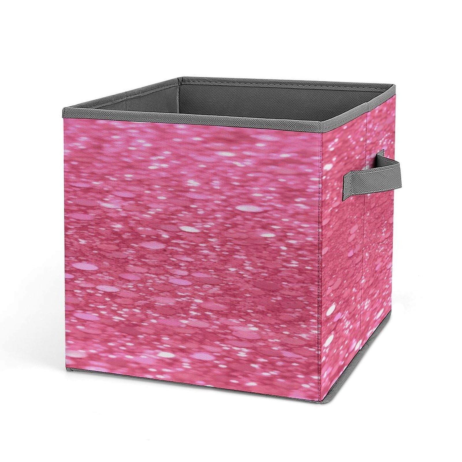 Fekiloot Style Sparkling Pink Glitter Storage Bins Storage Baskets