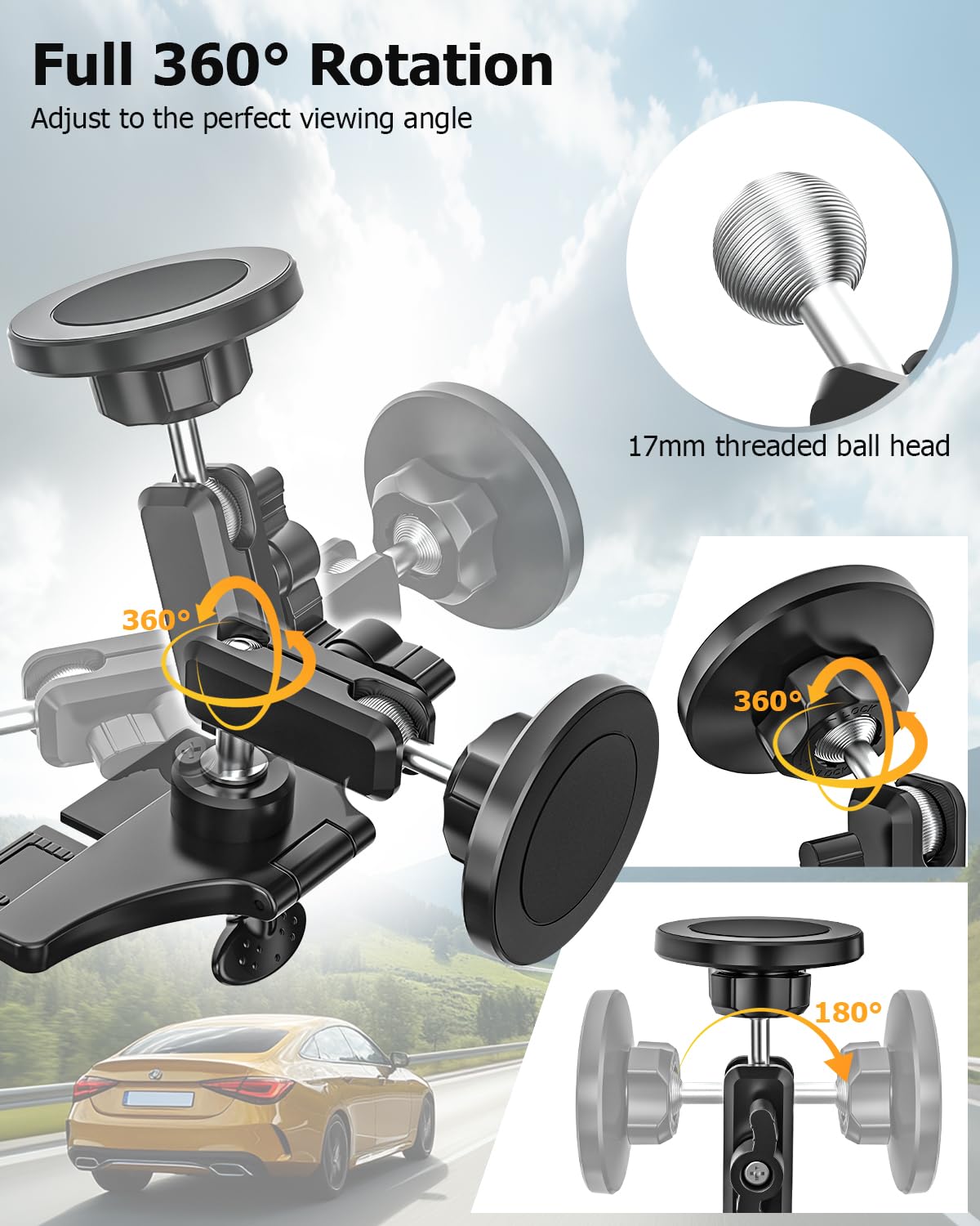 Supporto magnetico per cellulare da auto con fessura CD [guidatore e passeggeri possono usare]