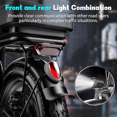 Miniatura 3 de Electric Scooter with Seat for Adults, 500W Peak Motor Sit Down E Scooter with BasketBox, 20-25 MPH and 20-30 Miles Long Range, 14" Pneumatic Tire,