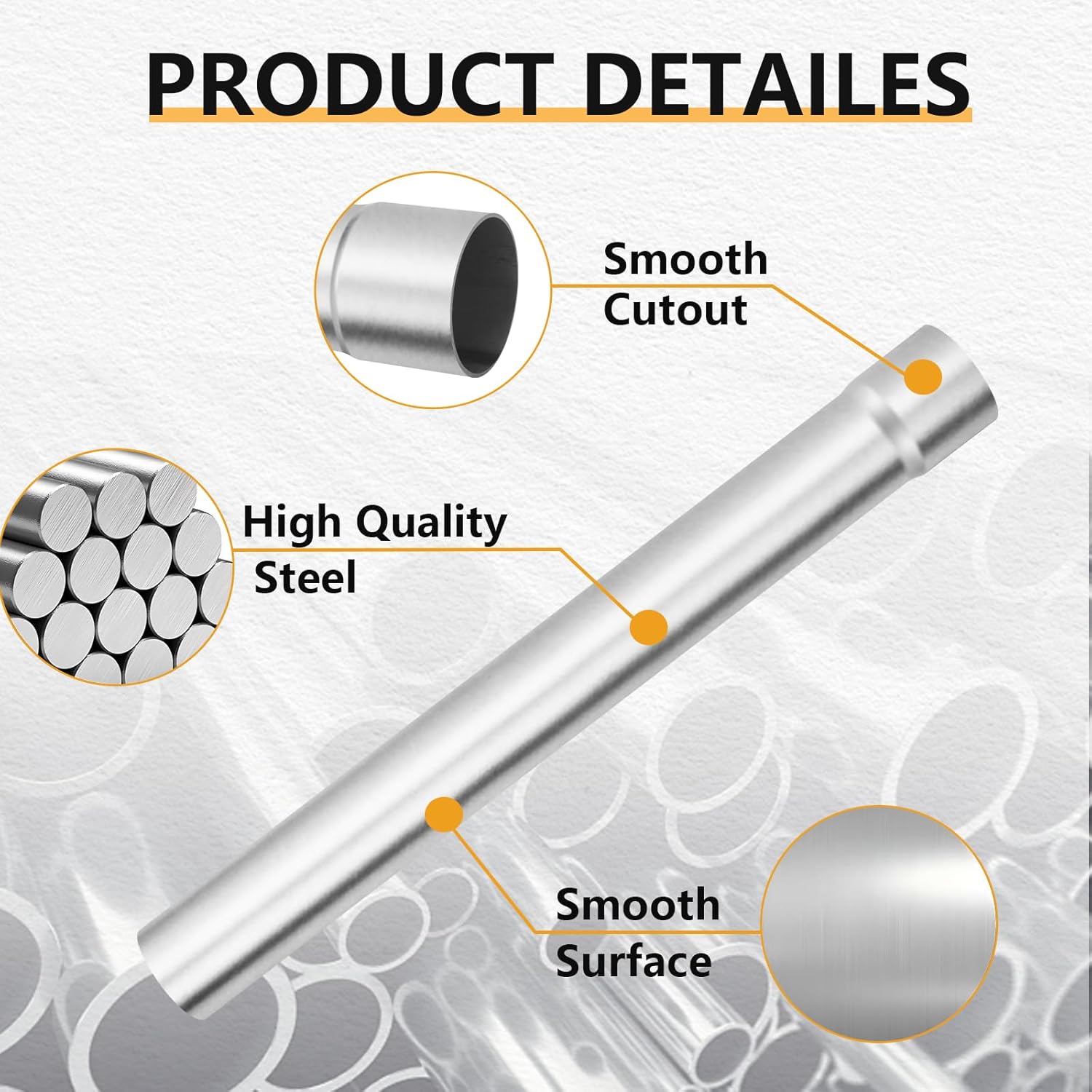 LCGP 4" Custom Mandrel Straight Exhaust Pipe, 40" Long, Made of Mild Steel Fit 4 Inch Exhaust System