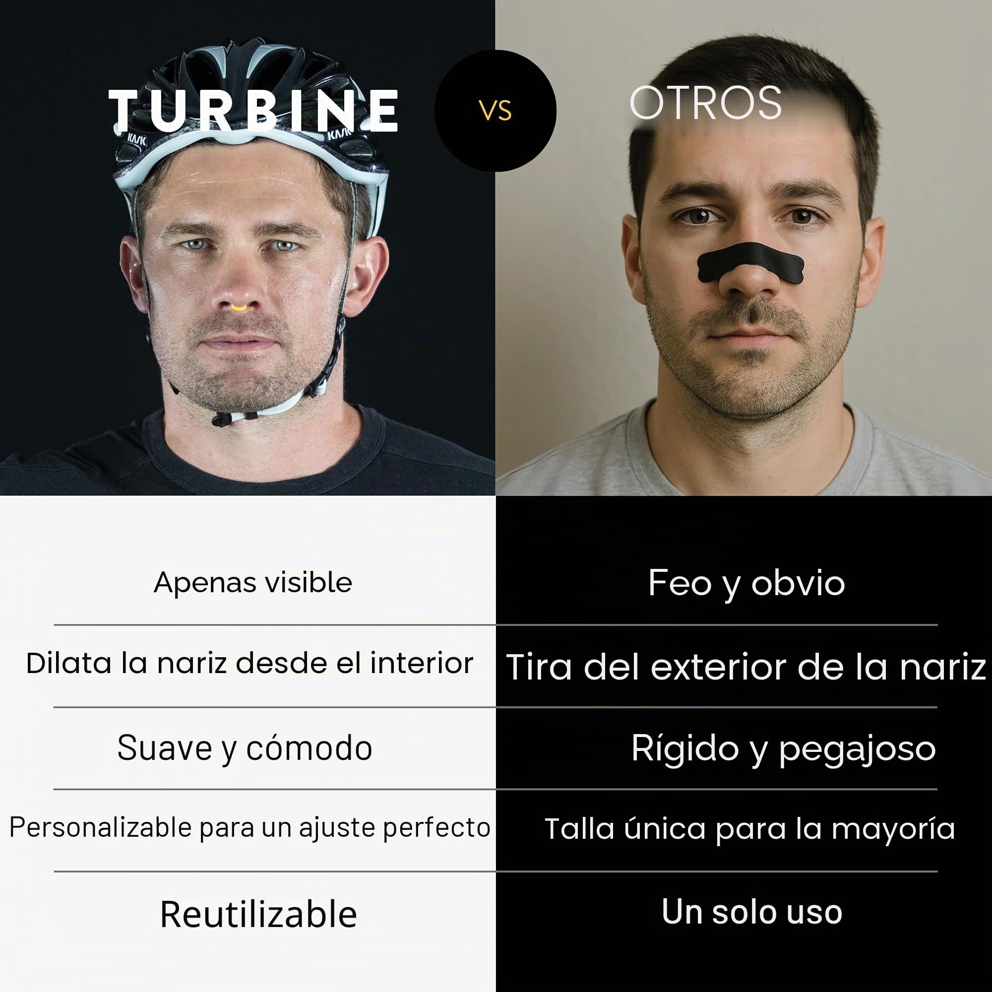 RhinoMed Turbine Lote de 3 Pinza nasales de Ayuda a la respiración, Pack básico