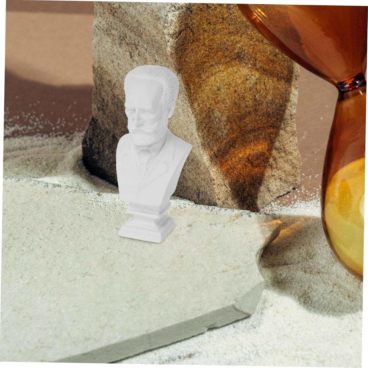 Resin Musician Bust Sculpture White Desktop Decoration Xmas