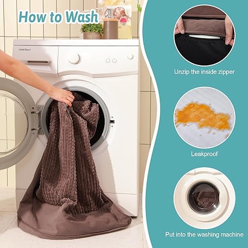 Miniatura 6 de Cama ortopédica para perros grandes, sofá para mascotas para perros y gatos medianos, sofá de espuma de gran apoyo con funda de forro impermeable,