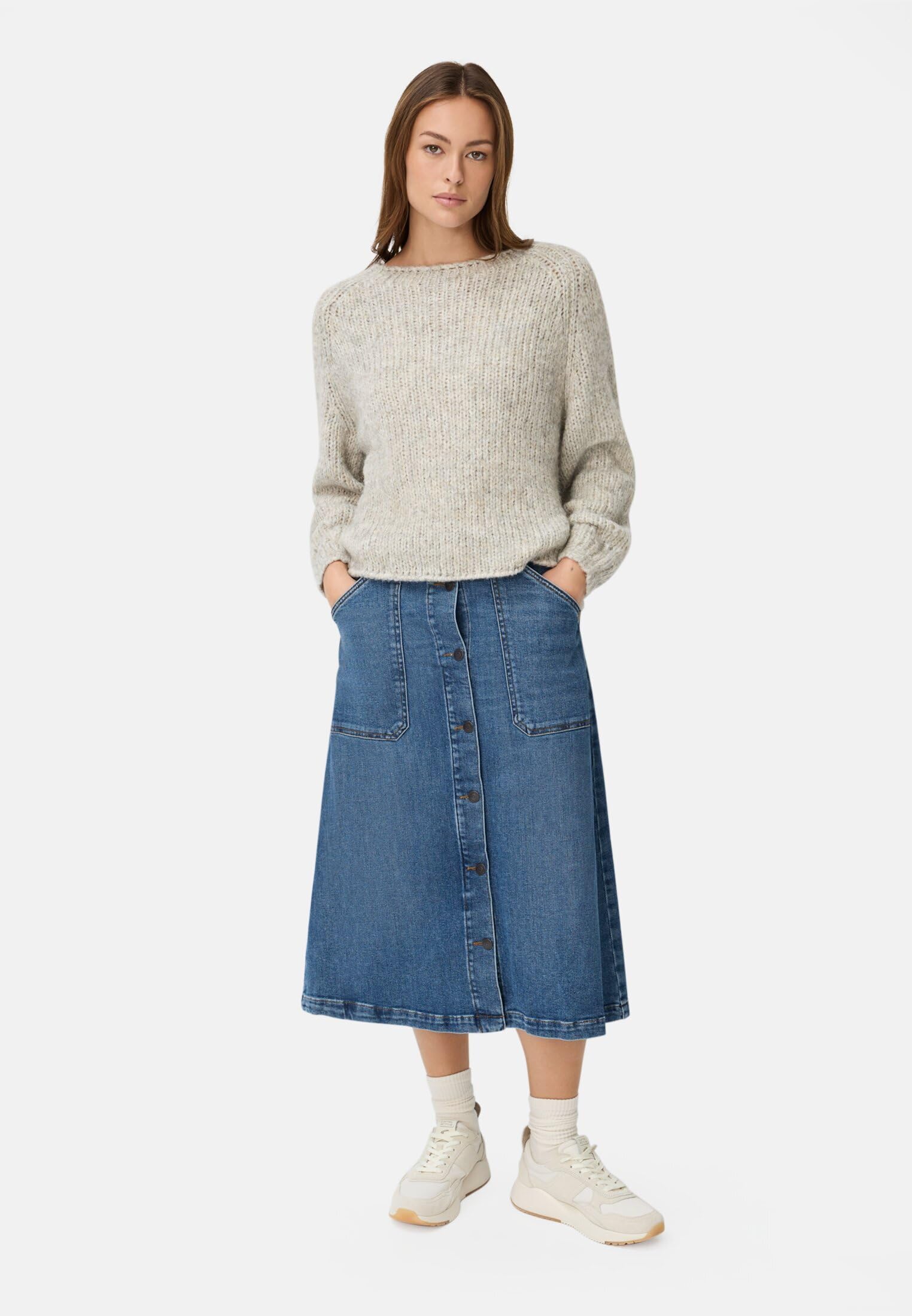 camel active Damen A-Linienrock aus einem Baumwollmix