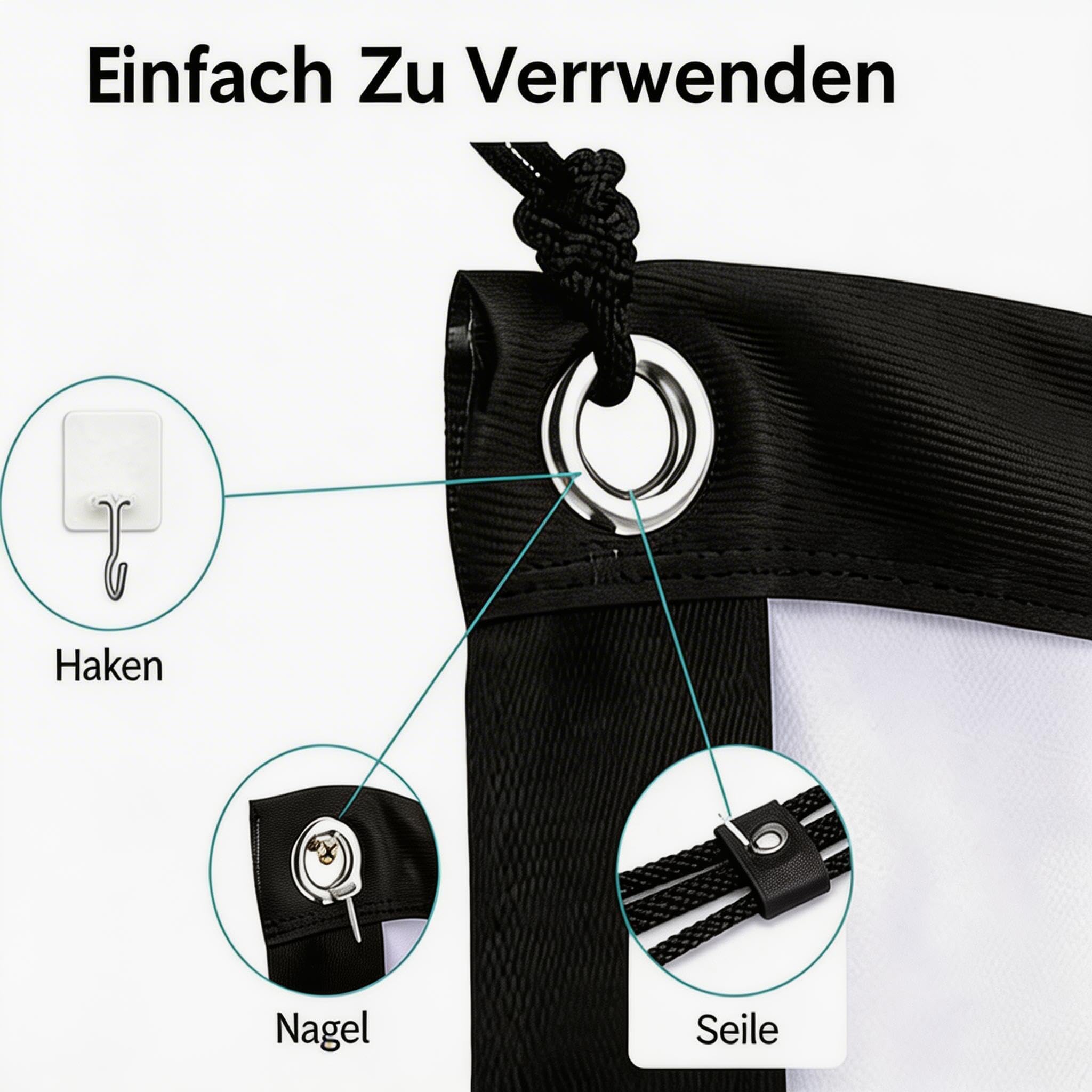 Beamer Leinwand 84 Zoll,Beamer 4k Leinwand 16: 9 HD Projector Screen,Tragbare Lichtbeständiger Projektionsleinwand,Geeignet für Heimkino und Camping im Freien