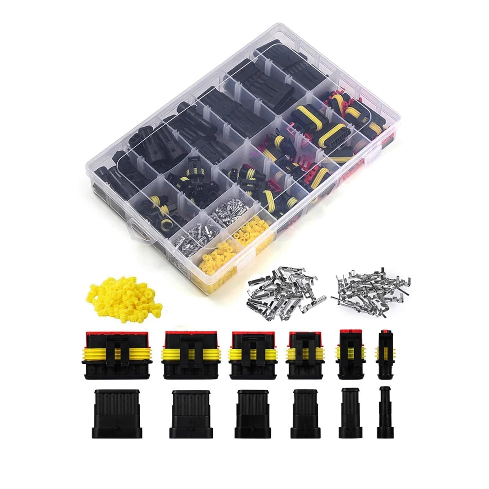 TSIOHKBS Connectors Kit Automotive Wire Quick Connector Electrical in Car Wiring Auto Seal Socket 1 2 3 4 5 6 Pin Kit Way