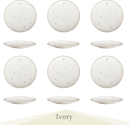 Miniatura 22 de Juego de 6 platos llanos de 11 pulgadas, aptos para microondas, horno, lavavajillas, resistentes a los arañazos, platos de porcelana para carne