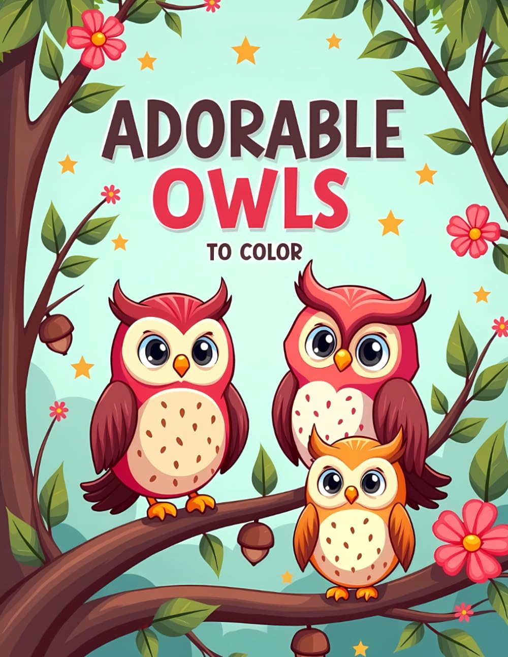 ADORABLE OWLS TO COLOR: Cute Owl Coloring Book for Kids