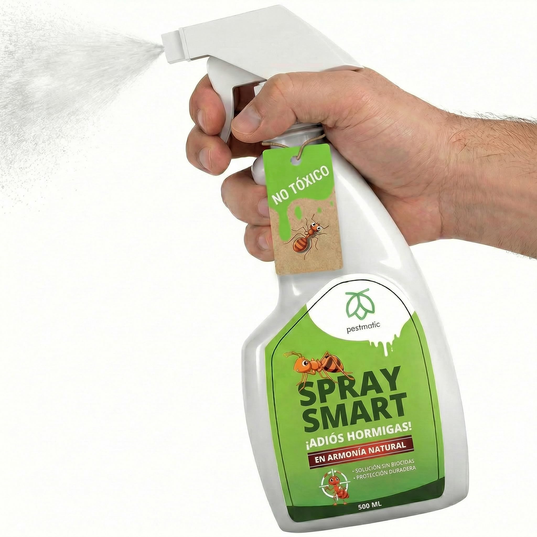 Pestmatic® Spray Antihormigas | Anti Hormigas Interior de Casa y Antihormigas Exterior | Repelente Hormigas Apto Mascotas | Barrera Líquida que Lava y Elimina Físicamente sin Insecticida ni Veneno