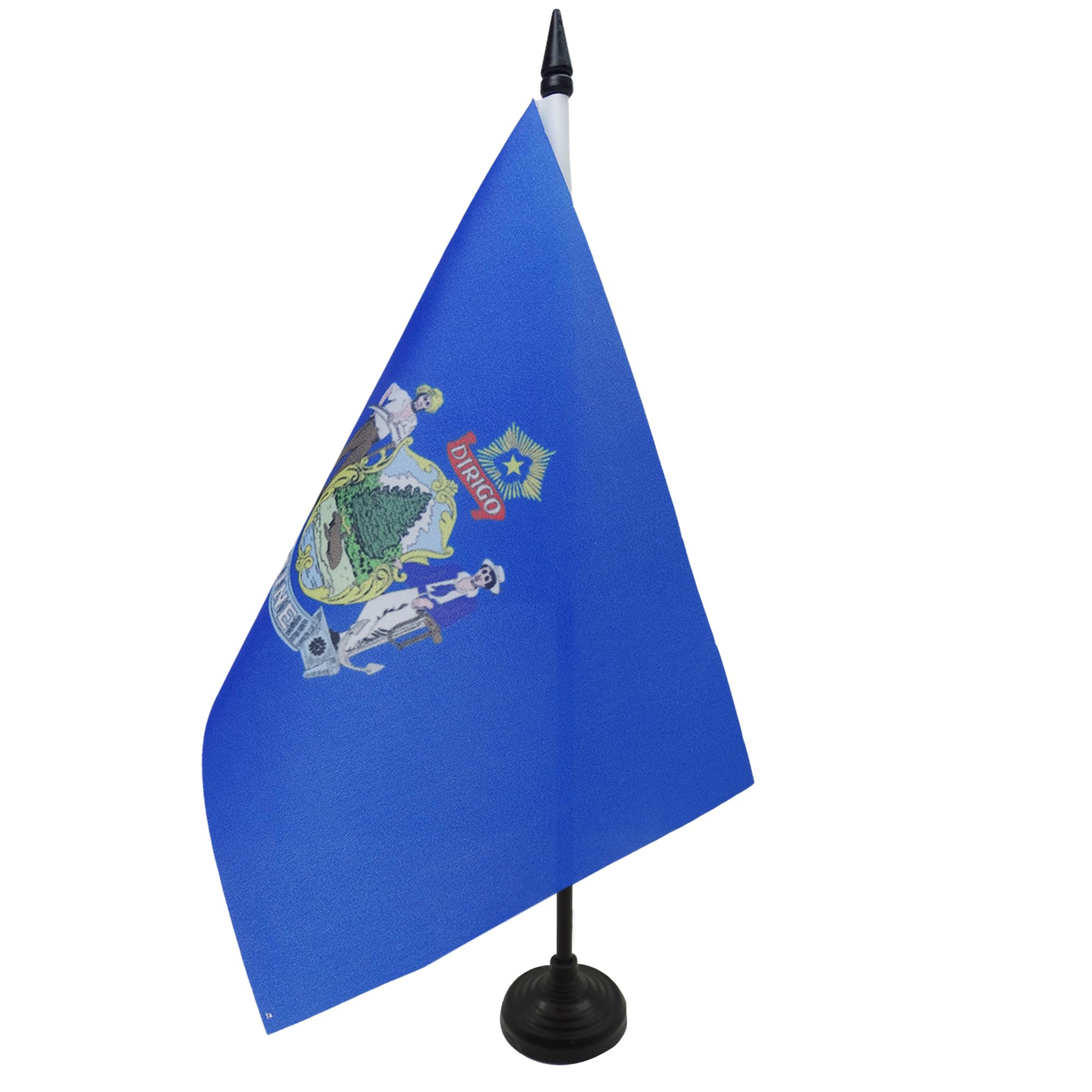 AZ FLAG Maine Table Flag 21x14 cm 100D Polyester Plastic Base
