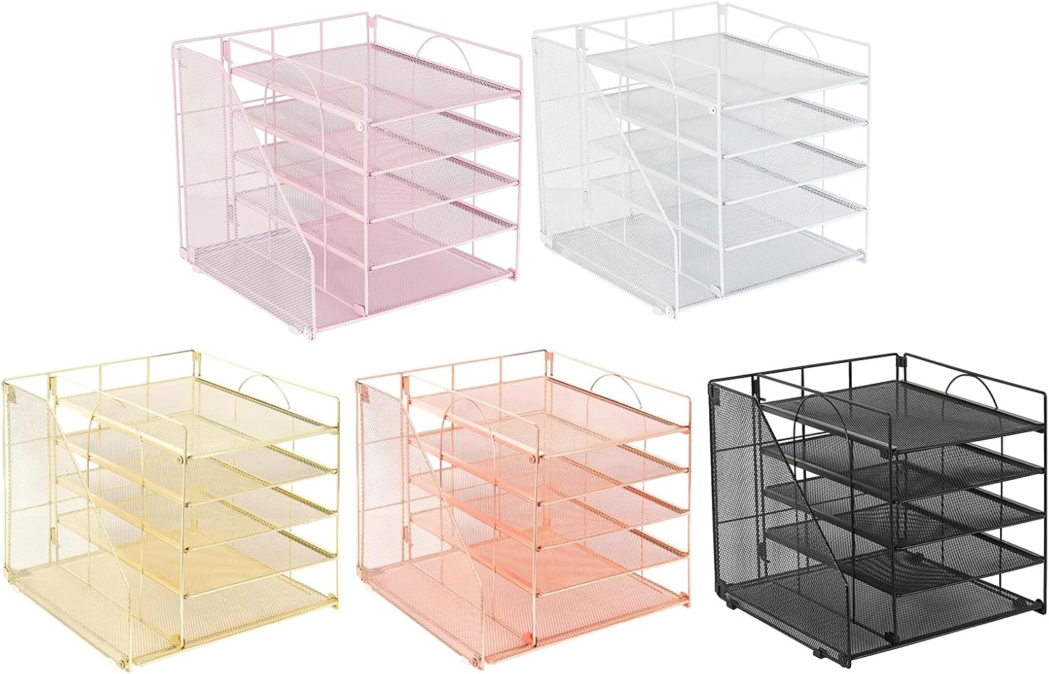 デスクオーガナイザー 5段 ペーパートレイ ファイルホルダー オーガナイザー 引き出し ペンホルダー メッシュ 収納 卓上収納 ペン立て ファイル  ファイルラック レタートレイ オフィス用品 書類 雑誌 ノート ブラック 黒 書類トレーの通販 | 文具の価格比較ならビカム ... デスクペーパーファイルトレイオーガナイザー5段の金属ファイルレターブックラックスペースを備えたオフィスヘビーデューティーオフィスドキ