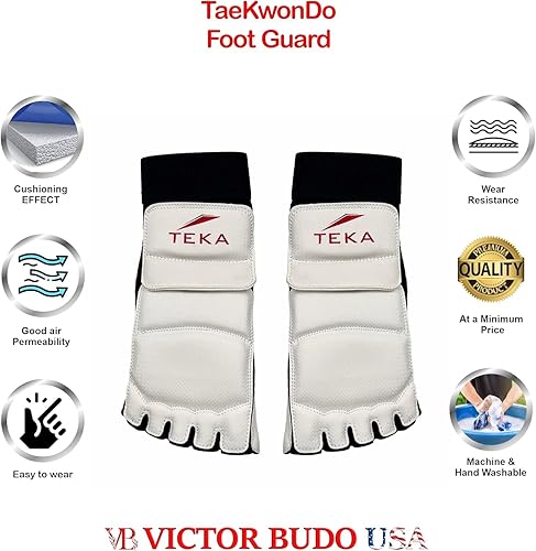 Miniatura 9 de Victorbudo USA Protector de pies de boxeo, equipo de entrenamiento de artes marciales, equipo de entrenamiento Muay Thai Kung Fu Taekwondo Protector