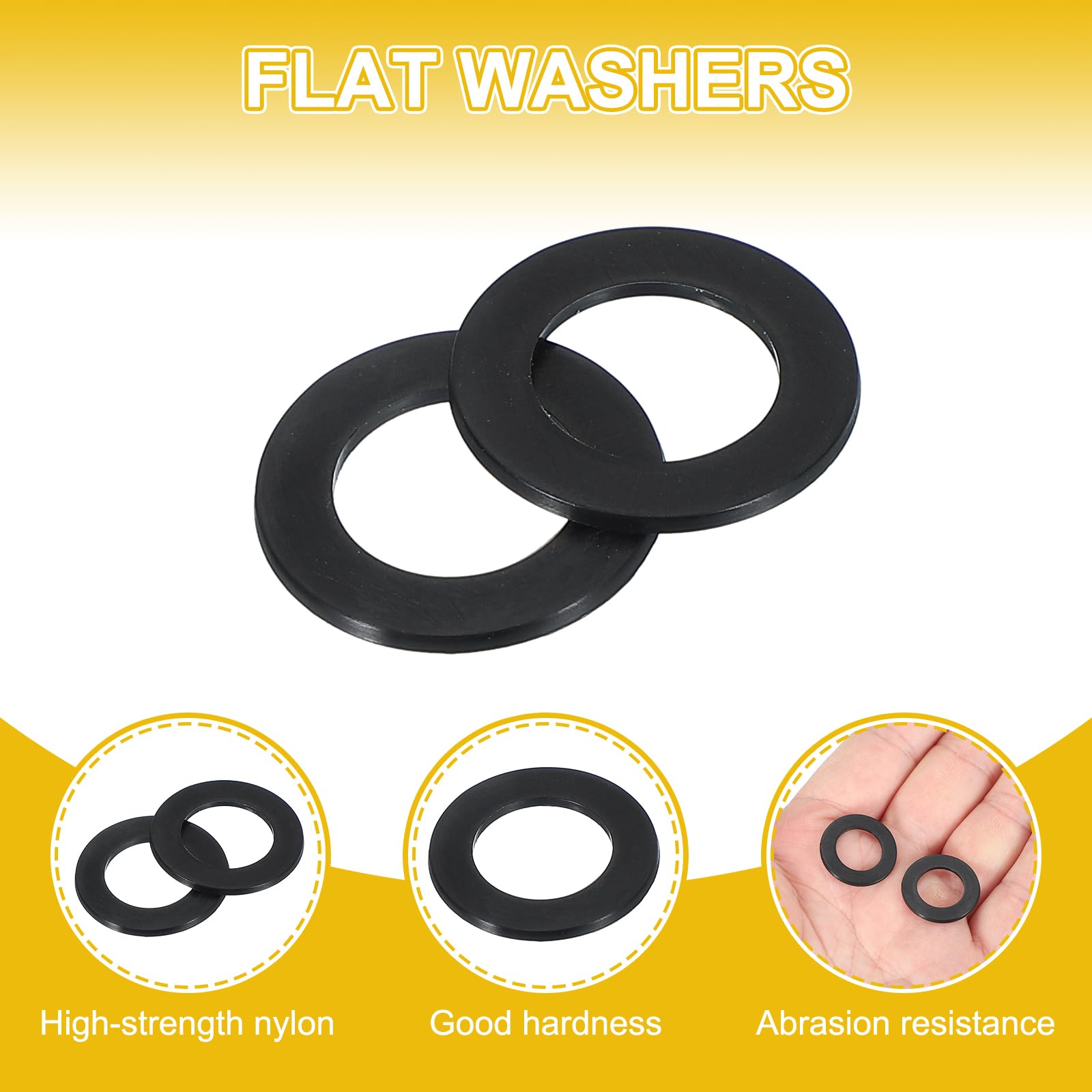 PATIKIL M12 Nylon Flat Washers - Image 3