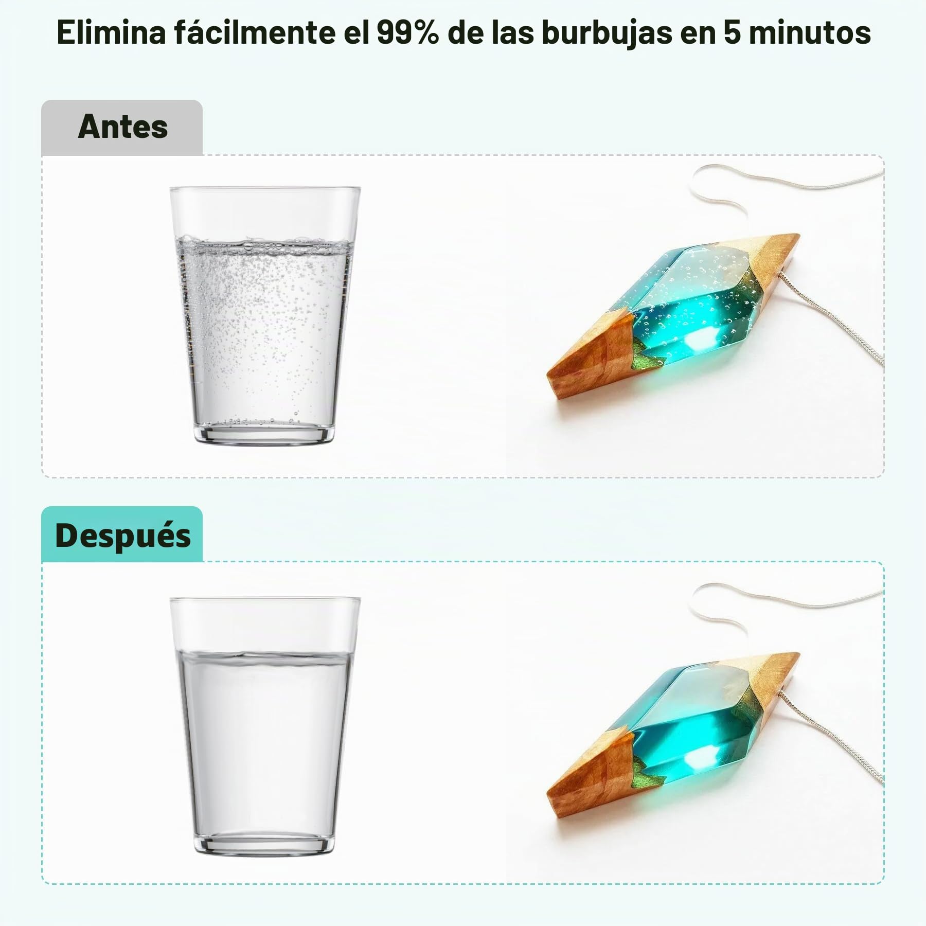 Cámara de Vacío 2L para Resina Epoxi, 95 kPa, Desgasificación Rápida | Elimina hasta el 99% de las burbujas en 5-8 minutos, ideal para resina UV, moldes de silicona y trabajos de fundición