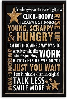 FOLIUMK Hamilton Musical Quote Subway Word Art Poster Hamilton Inspirational Education12x18inch(30x45cm)