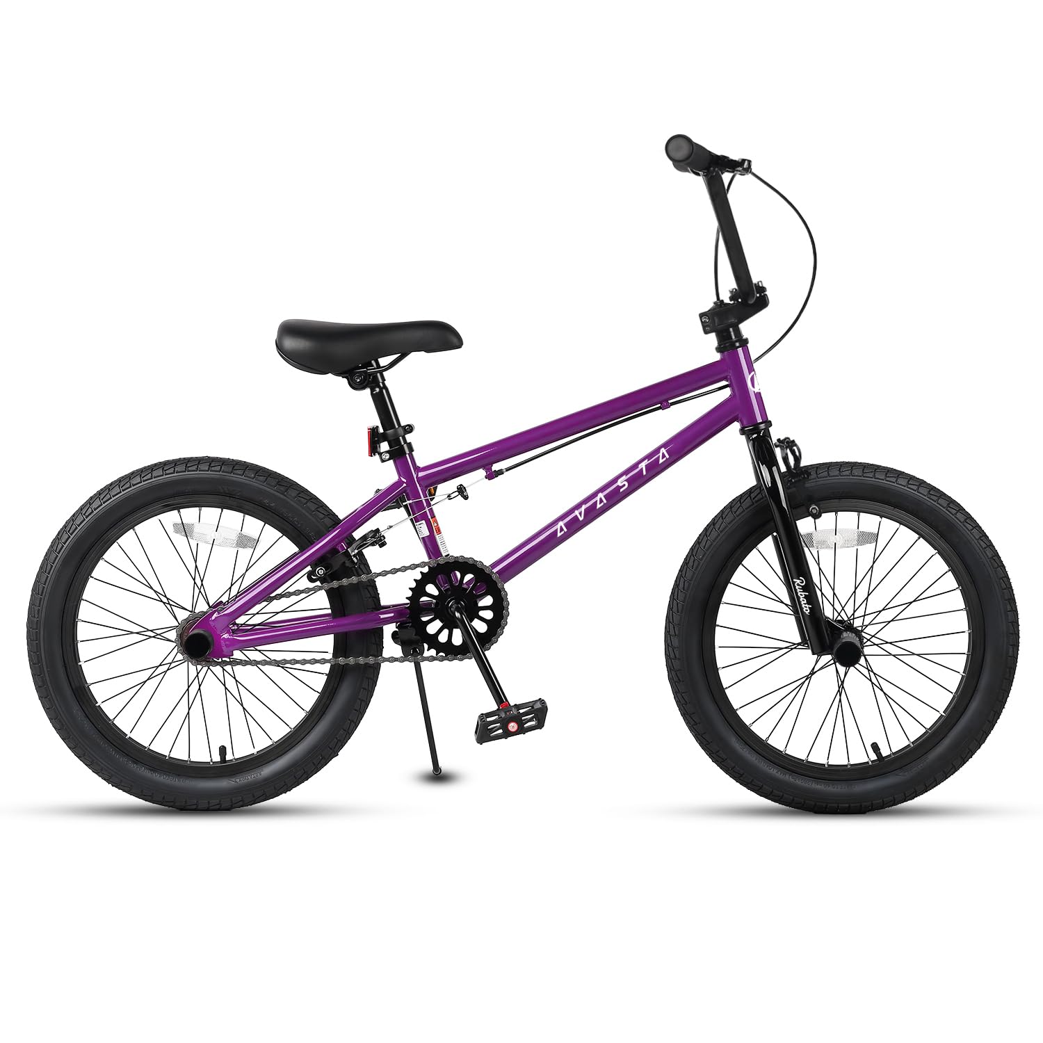 AVASTA 20 Pulgadas Freestyle niños BMX Bicicleta para 6 7 8 9 10 11 12 13 14 años niños niñas Adultos jóvenes y Principiantes con 4 Peg,púrpura