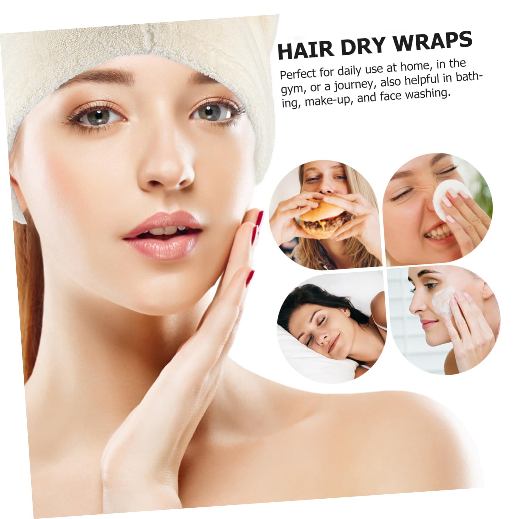 Hemobllo 3 pezzi Asciugamani per Microfibra Turbante Asciugatura Rapida Frizz Colori Carini e Design Cartone per e Ragazze per Sport