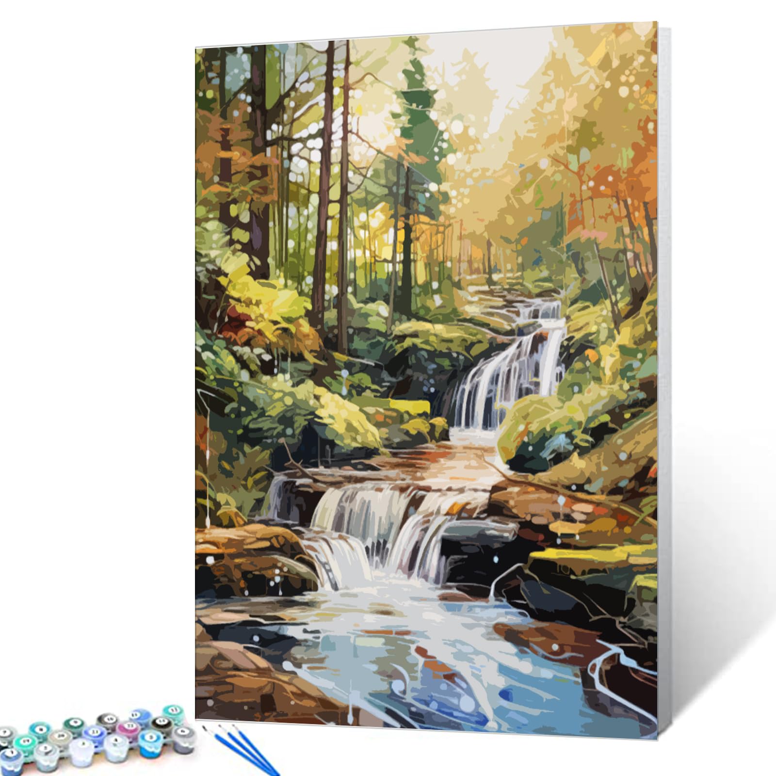 Malen Nach Zahlen Waldhütte – 16x20 Zoll Leinwand, Acrylfarben & Pinsel, Für Erwachsene & Kinder